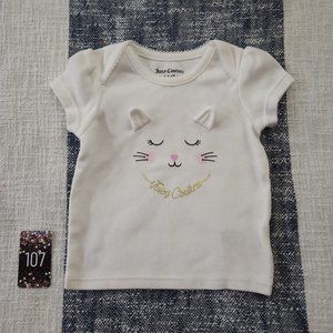 Juicy Couture White Kitty Shirt (6 to 9 months)